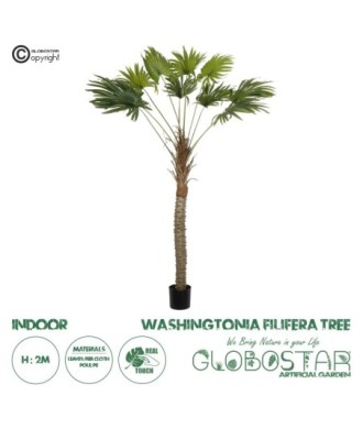 GloboStar® Artificial Garden WASHINGTONIA FILIFERA TREE 21107 Τεχνητό Διακοσμητικό Φοινικόδεντρου Υ200cm